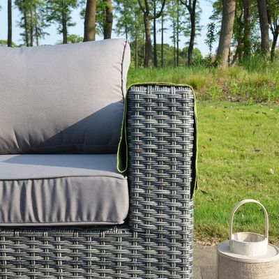 Modern Rattan Garden Set with Sectional Dining Sofa and Rising Table Outdoor Furniture