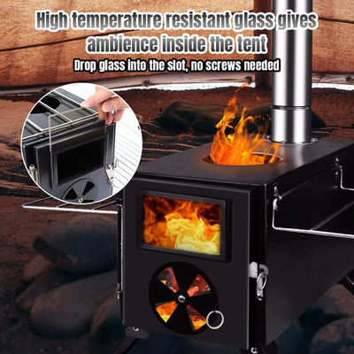 Portable Folding Black Wood Burning Fire Pits Perfect for Outdoor Camping and Picnic
