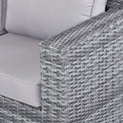 Modern Rattan Garden Set with Sectional Dining Sofa and Rising Table Outdoor Furniture