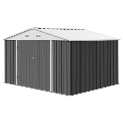 Outdoor Storage Tools Shed Large Size 8x10FT Metal House with 66.5&quot; Height Steel Doors