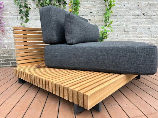 7 Seater Luxury Teak Wood Outdoor Patio Sofa Set Armless Sofa Size W99 x D104 x H56cm