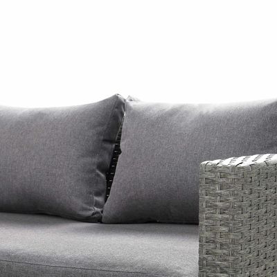 Rectangular Corner Dining Sofa Set with Rising Table AJUNION Rattan Garden Furniture