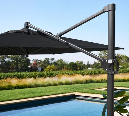 Waterproof Sunshade Aluminum Parasol 10ft Rectangular Cantilever Patio Umbrella for Garden