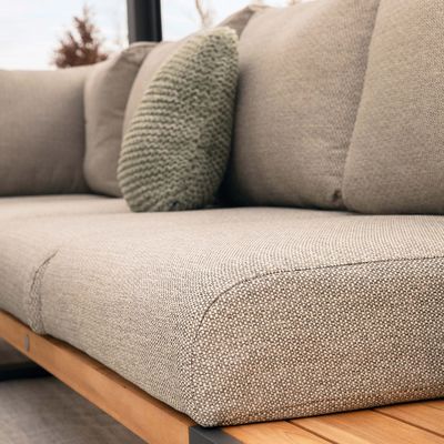 Modern Stylish Teak Wood Outdoor Corner Sofa Lounge Set for Commercial Hotel Villa