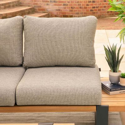 Modern Stylish Teak Wood Outdoor Corner Sofa Lounge Set for Commercial Hotel Villa