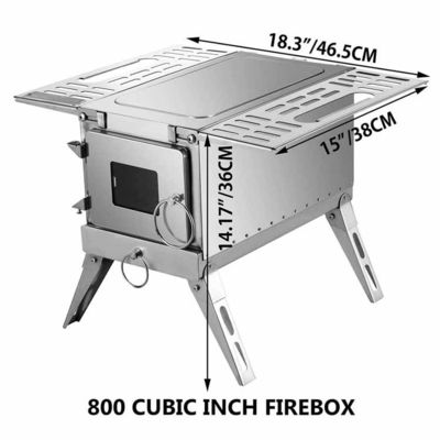 Folding Stainless Steel Wood Burning Stove Ideal for Outdoor Camping and Hiking Trips