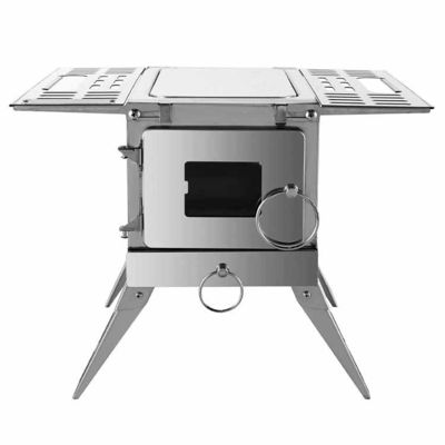 Folding Stainless Steel Wood Burning Stove Ideal for Outdoor Camping and Hiking Trips