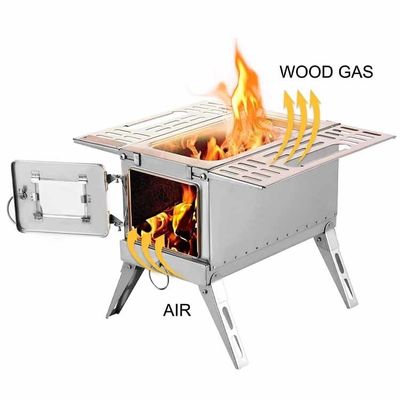 Folding Stainless Steel Wood Burning Stove Ideal for Outdoor Camping and Hiking Trips