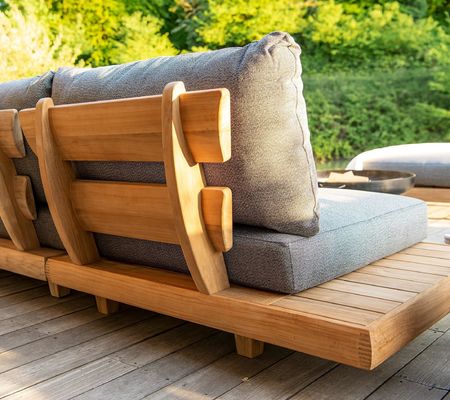 Teak Wood Commercial Hotel Sofa Garden Set Furniture with Middle Sofa Size W100xH110cm