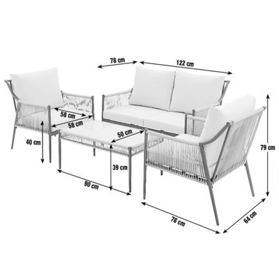 Transform Your Patio with AJUNION Metal Furniture Set Armchair Size W64 x D78 x H79cm