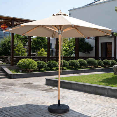Wooden Pole Outdoor Garden Sunshade Umbrella for Patio Villa Restaurant Hotel