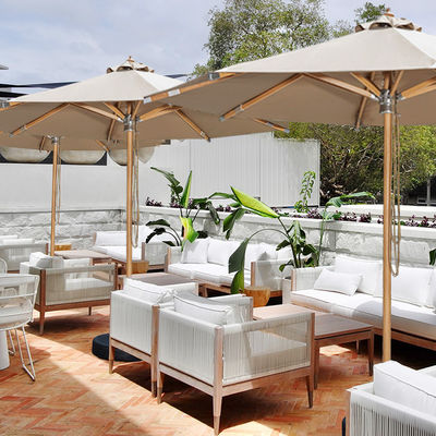 Wooden Pole Outdoor Garden Sunshade Umbrella for Patio Villa Restaurant Hotel