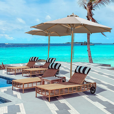 Wooden Pole Outdoor Garden Sunshade Umbrella for Patio Villa Restaurant Hotel