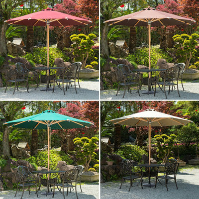 Wooden Pole Outdoor Garden Sunshade Umbrella for Patio Villa Restaurant Hotel