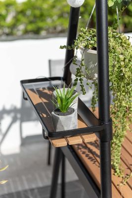 Metal Garden Set AJUNION Modern Design 4 Seat Outdoor Dining Set for Patio Furniture