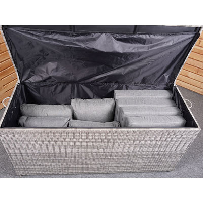 Spacious Multifunctional Wicker Rattan Garden Storage Box with Wheels by AJUNION