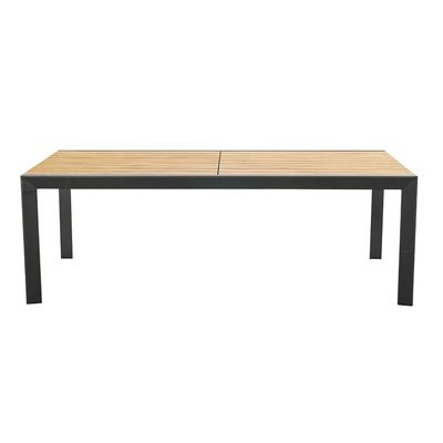 Extendable Teak Wood Tabletop Outdoor Dining Set for 12 Seat Cushioned Outdoor Chairs