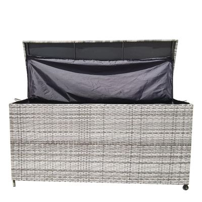 Spacious Multifunctional Wicker Rattan Garden Storage Box with Wheels by AJUNION