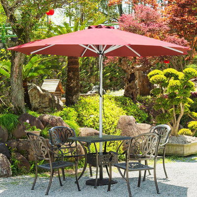 Outdoor Furniture Aluminum Alloy Tube Round Drawstring Parasol Umbrella for Patio and Pool