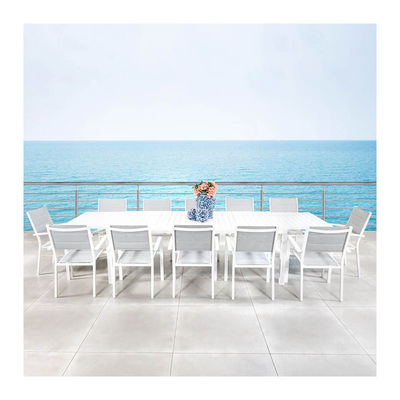 Modern Style Aluminum Outdoor Dining Set 12 Seat Armchair and Extendable Dining Table