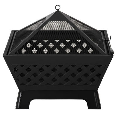 Black Cover Metal Wood Burning Fire Pit for Outdoor Patio Backyard Garden Bonfire Camping