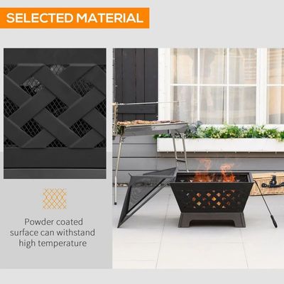 Black Cover Metal Wood Burning Fire Pit for Outdoor Patio Backyard Garden Bonfire Camping