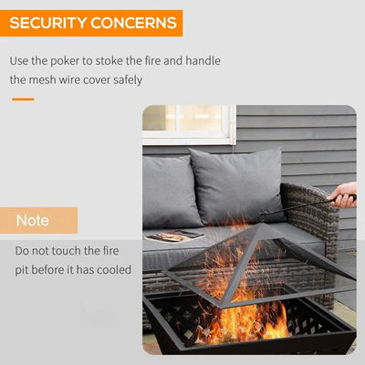 Black Cover Metal Wood Burning Fire Pit for Outdoor Patio Backyard Garden Bonfire Camping