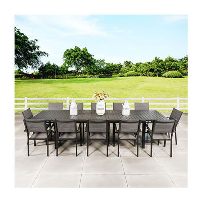 Metal Outdoor Furniture Dining Set AJUNION Luxury Aluminum Expandable Metal Table