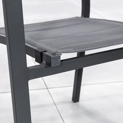 Metal Outdoor Furniture Dining Set AJUNION Luxury Aluminum Expandable Metal Table