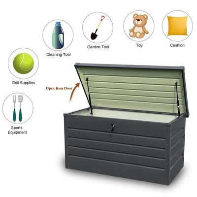 Galvanized Steel Outdoor Storage Box for Garden Tools and Cushions Sustainable Design