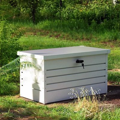 Galvanized Steel Outdoor Storage Box for Garden Tools and Cushions Sustainable Design