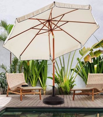 Custom Logo Outdoor Cafe Garden Beach Patio Sun Umbrella with 3 Tiers and LED Lights