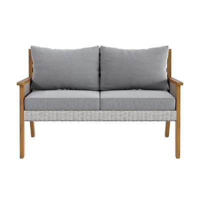 Y Mail Packing Rattan Weave Outdoor Sofa Set with Solid Wooden Frame and PE Wicker