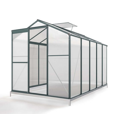 10x6 ft Transparent Garden Greenhouse Polycarbonate with 2 Vents Shed Type Transparent