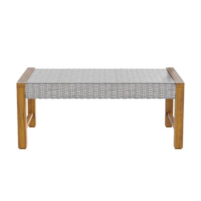 Y Mail Packing Rattan Weave Outdoor Sofa Set with Solid Wooden Frame and PE Wicker