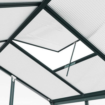 10x6 ft Transparent Garden Greenhouse Polycarbonate with 2 Vents Shed Type Transparent