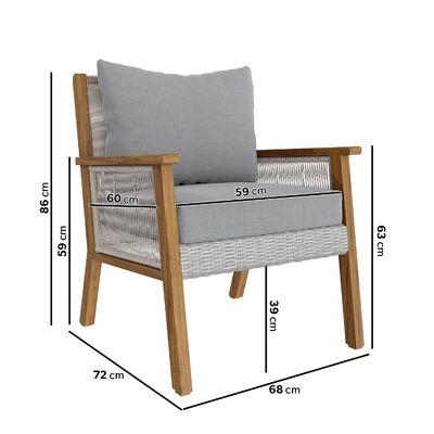 Y Mail Packing Rattan Weave Outdoor Sofa Set with Solid Wooden Frame and PE Wicker
