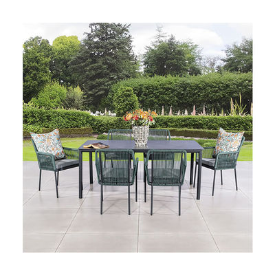 Restaurant Furniture Set for 6 People AJUNION Modern Luxury Outdoor Table and Chairs