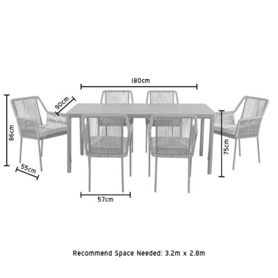 Restaurant Furniture Set for 6 People AJUNION Modern Luxury Outdoor Table and Chairs