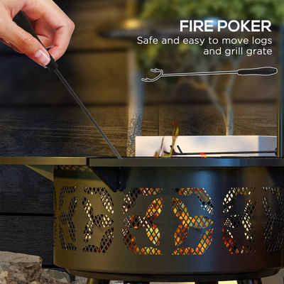 Outdoor Warming Portable Round Steel Wood Burning Firepit Charcoal BBQ Grill Fire Pit Burner Kit