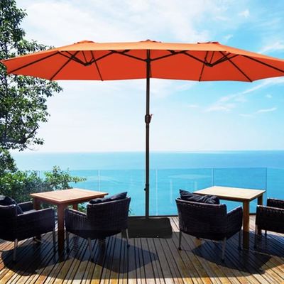 Commercial Sonnenschirm Market Umbrella with Light 227.5 CM Radii and Aluminum Pole
