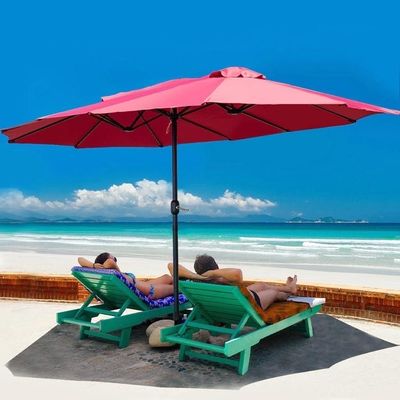Commercial Sonnenschirm Market Umbrella with Light 227.5 CM Radii and Aluminum Pole
