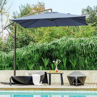 Backyard BBQ Furniture Large Round Aluminium Banana Umbrella for Outdoor Entertaining