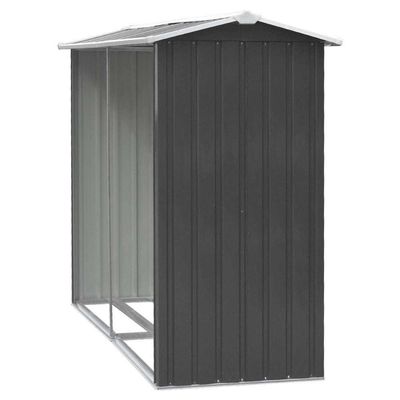 AJUNION Metal Outdoor Firewood Log Rack Shed for Easy Assembly and Garden Storage