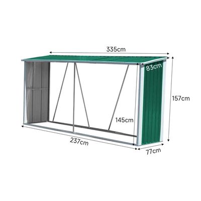 Firewood Log Storage and Garden Tools House AJUNION Large Metal Shed with Rot Proof