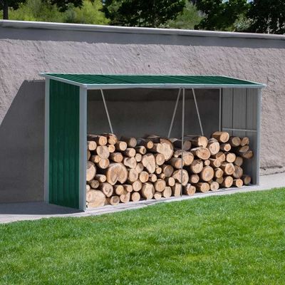 Firewood Log Storage and Garden Tools House AJUNION Large Metal Shed with Rot Proof