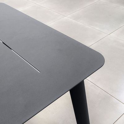 Outdoor Dining Set featuring Rope Weave Design and Aluminum Metal Frame by AJUNION