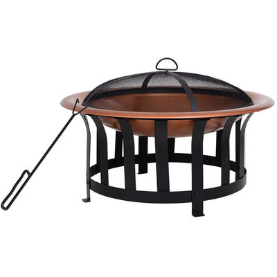 Round Metal Wood Burning Fire Pit Perfect for Bonfires Camping and Outdoor Gatherings