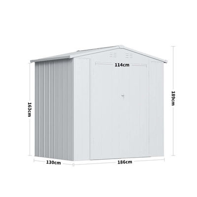 6.6ft Durable Metal Garden Shed House Storage Shed for Tools Outdoor Storage Solution
