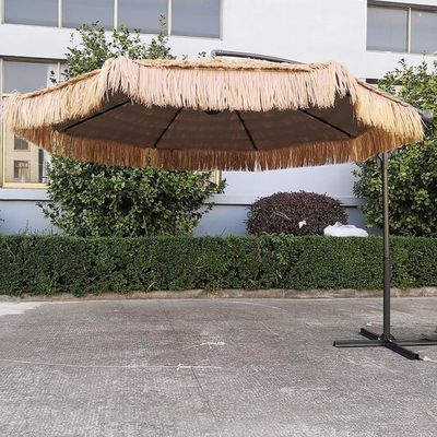 Outdoor Garden Beach Patio Heavy Duty Straw Roman Parasol with Aluminium Sun Umbrella